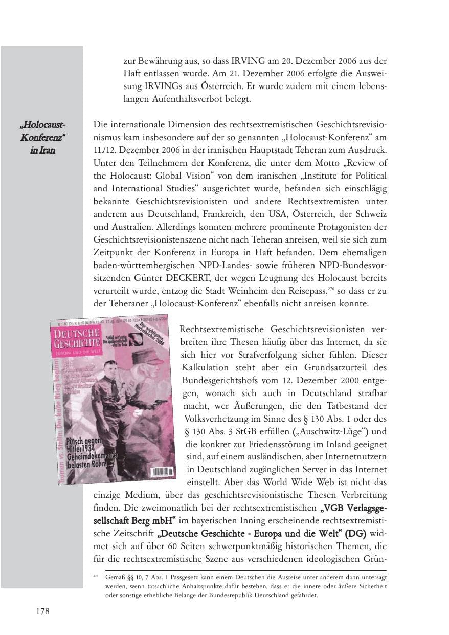 Seite 179 des Verfassungsschutzbericht 2006 Baden-Württemberg