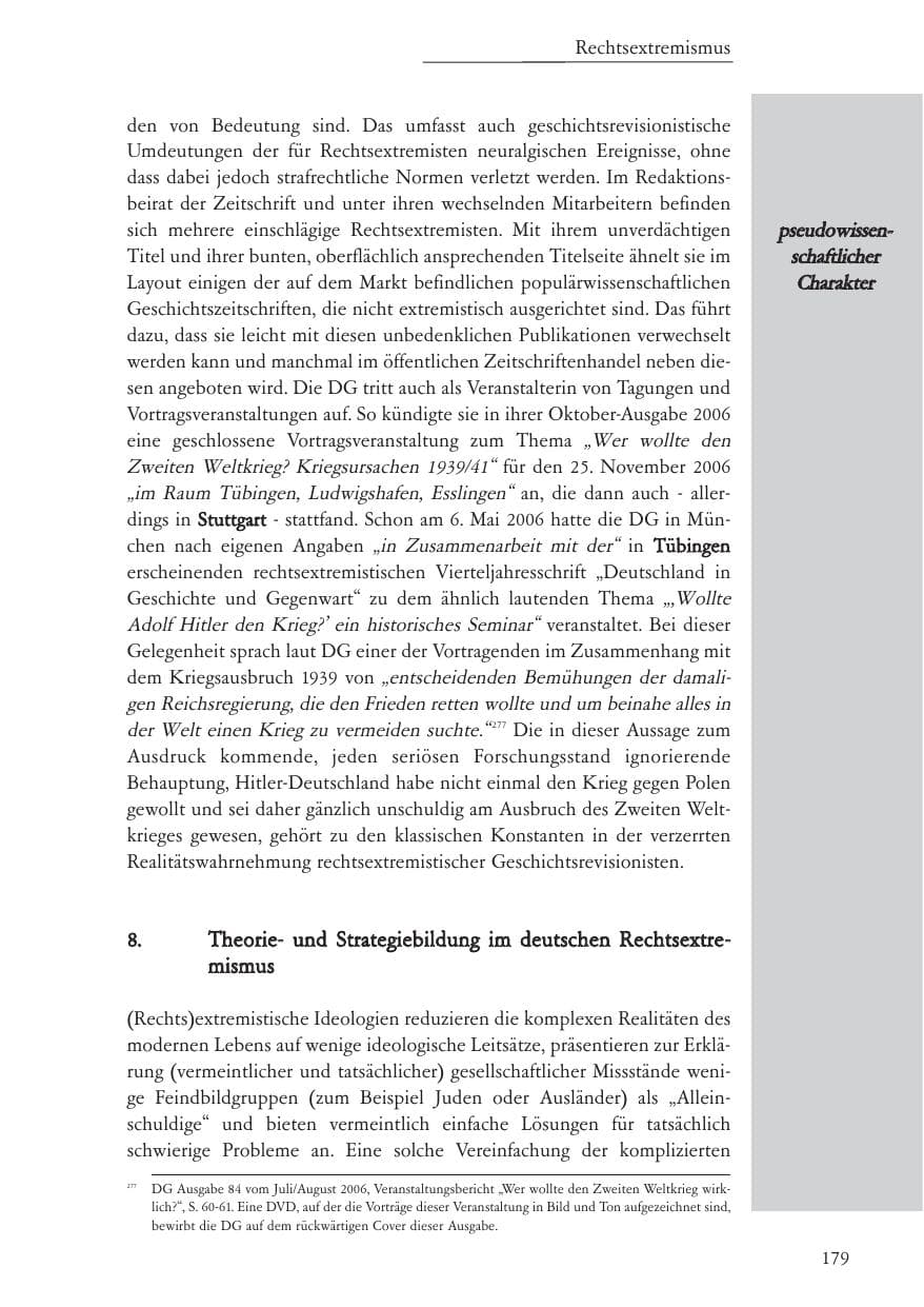 Seite 180 des Verfassungsschutzbericht 2006 Baden-Württemberg