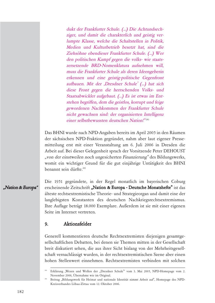 Seite 183 des Verfassungsschutzbericht 2006 Baden-Württemberg