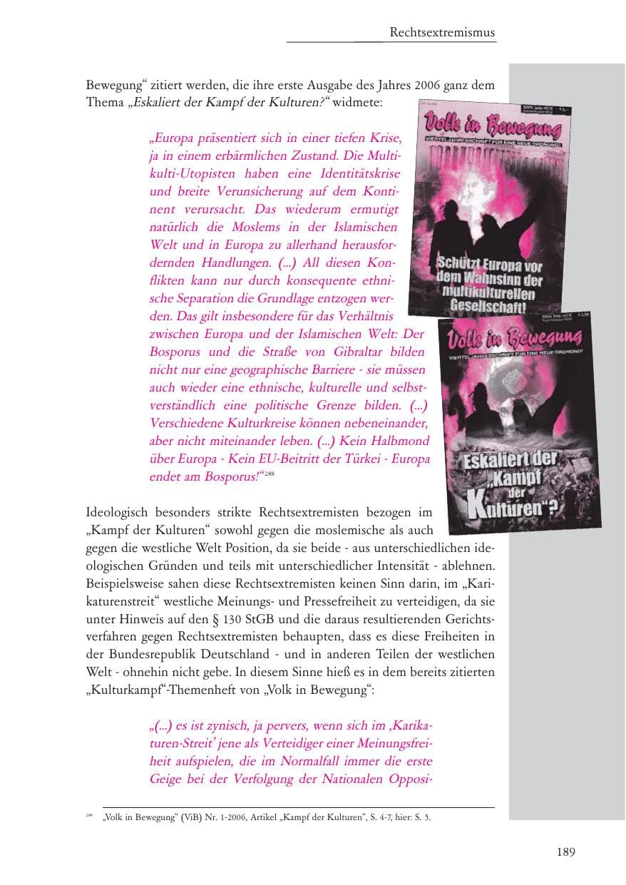 Seite 190 des Verfassungsschutzbericht 2006 Baden-Württemberg