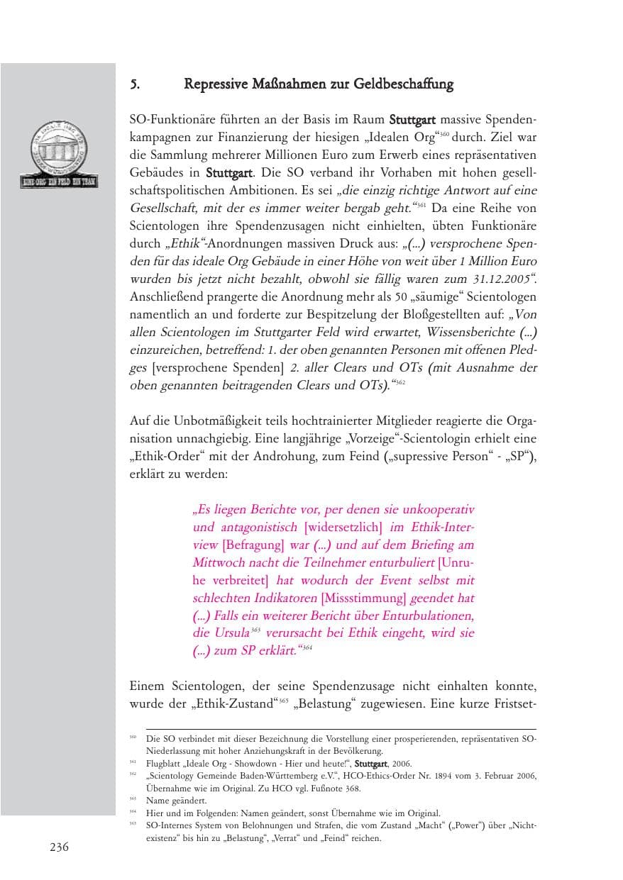 Seite 237 des Verfassungsschutzbericht 2006 Baden-Württemberg