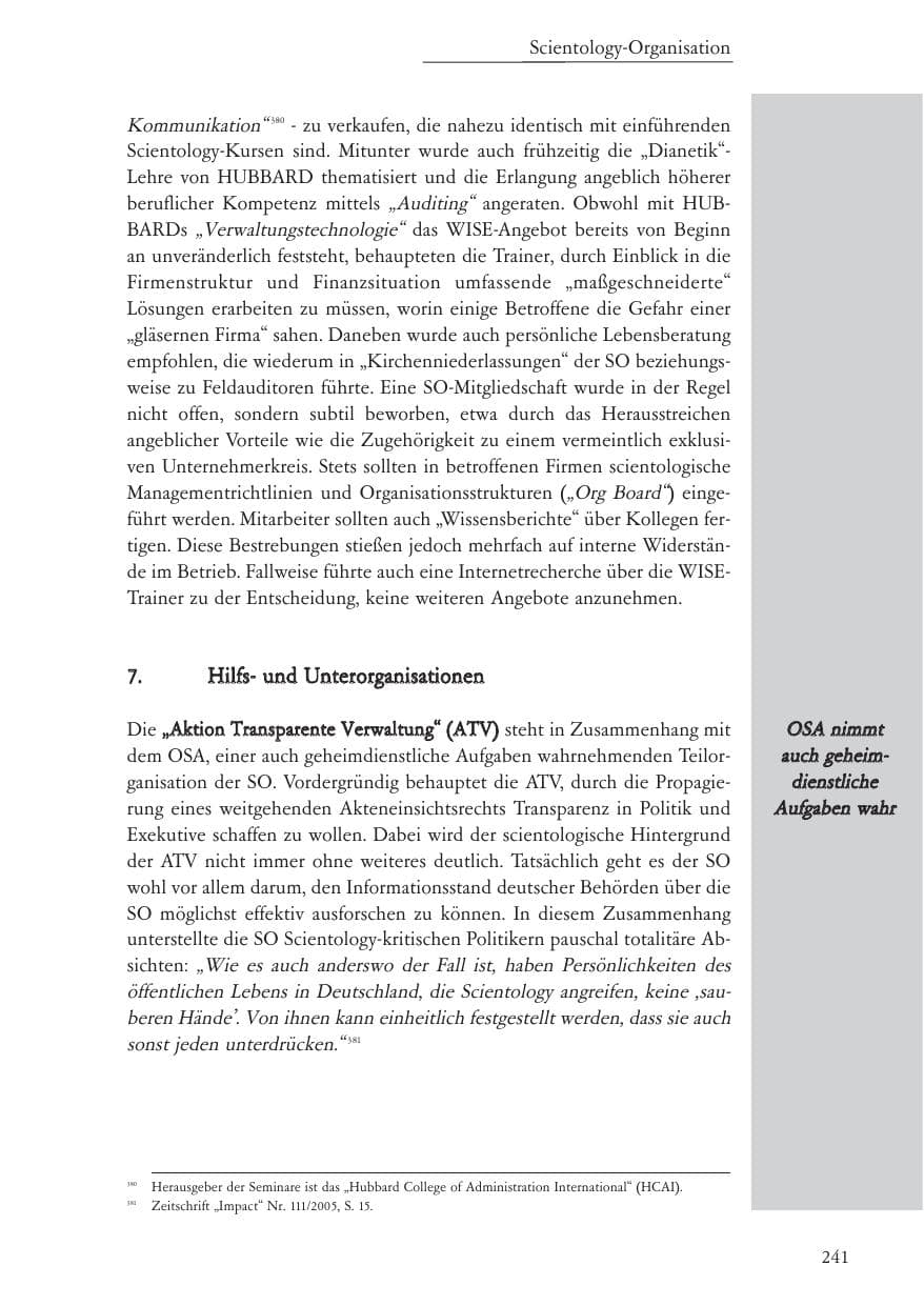 Seite 242 des Verfassungsschutzbericht 2006 Baden-Württemberg