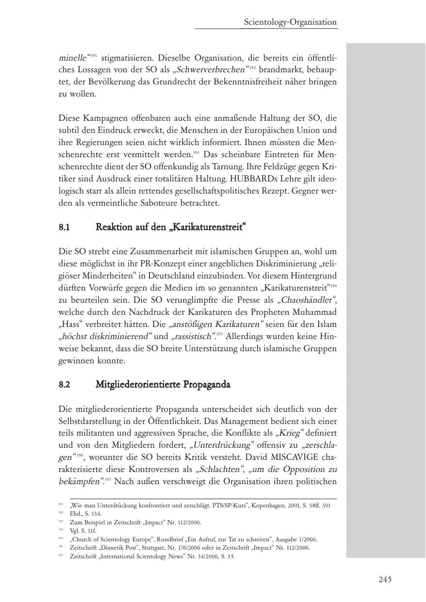 Seite 246 des Verfassungsschutzbericht 2006 Baden-Württemberg