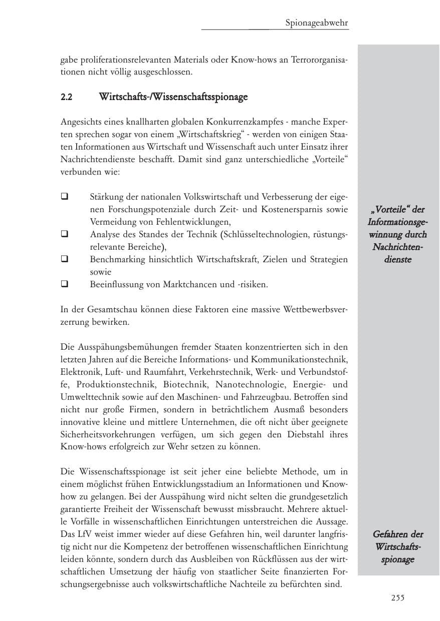 Seite 256 des Verfassungsschutzbericht 2006 Baden-Württemberg