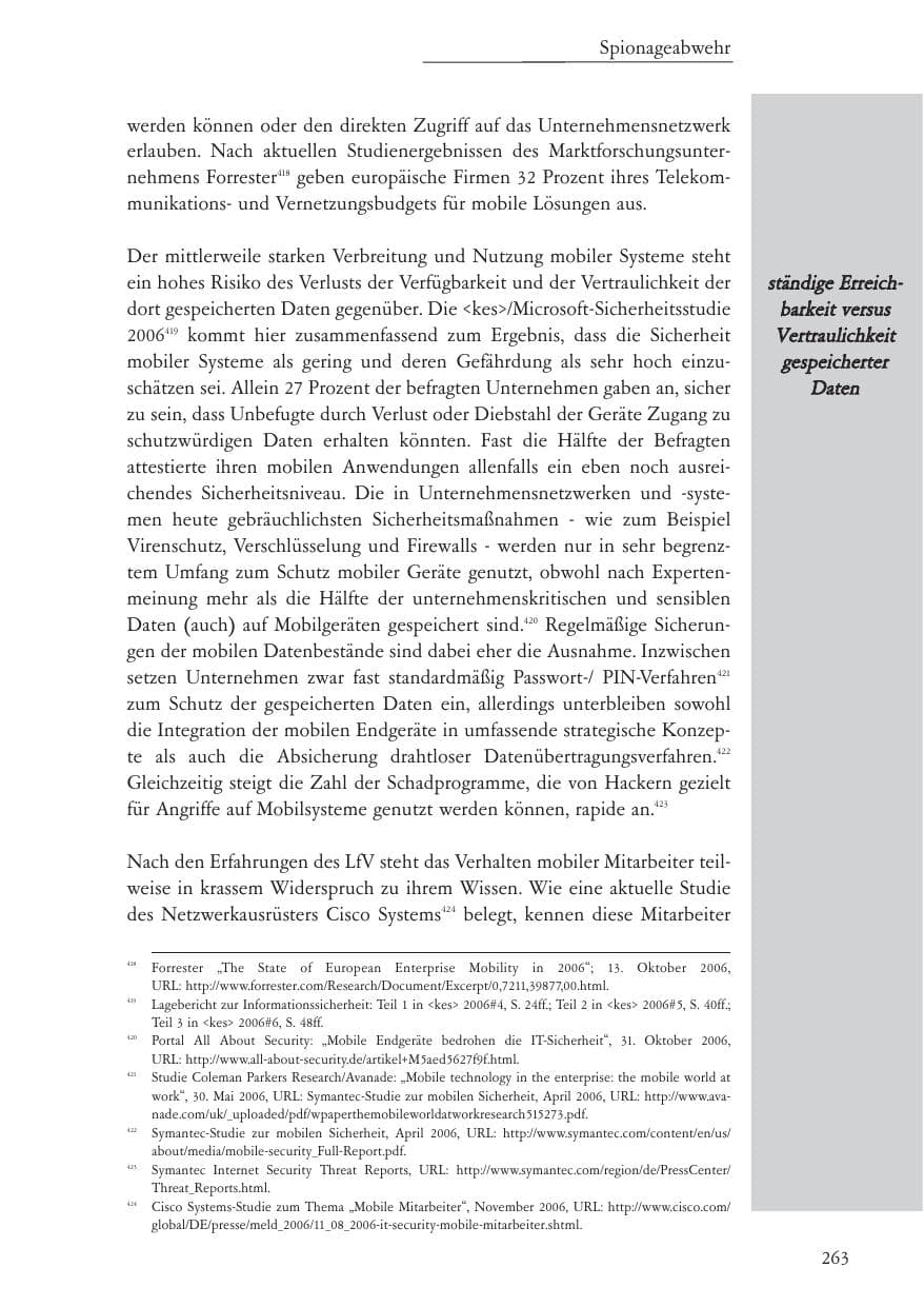 Seite 264 des Verfassungsschutzbericht 2006 Baden-Württemberg
