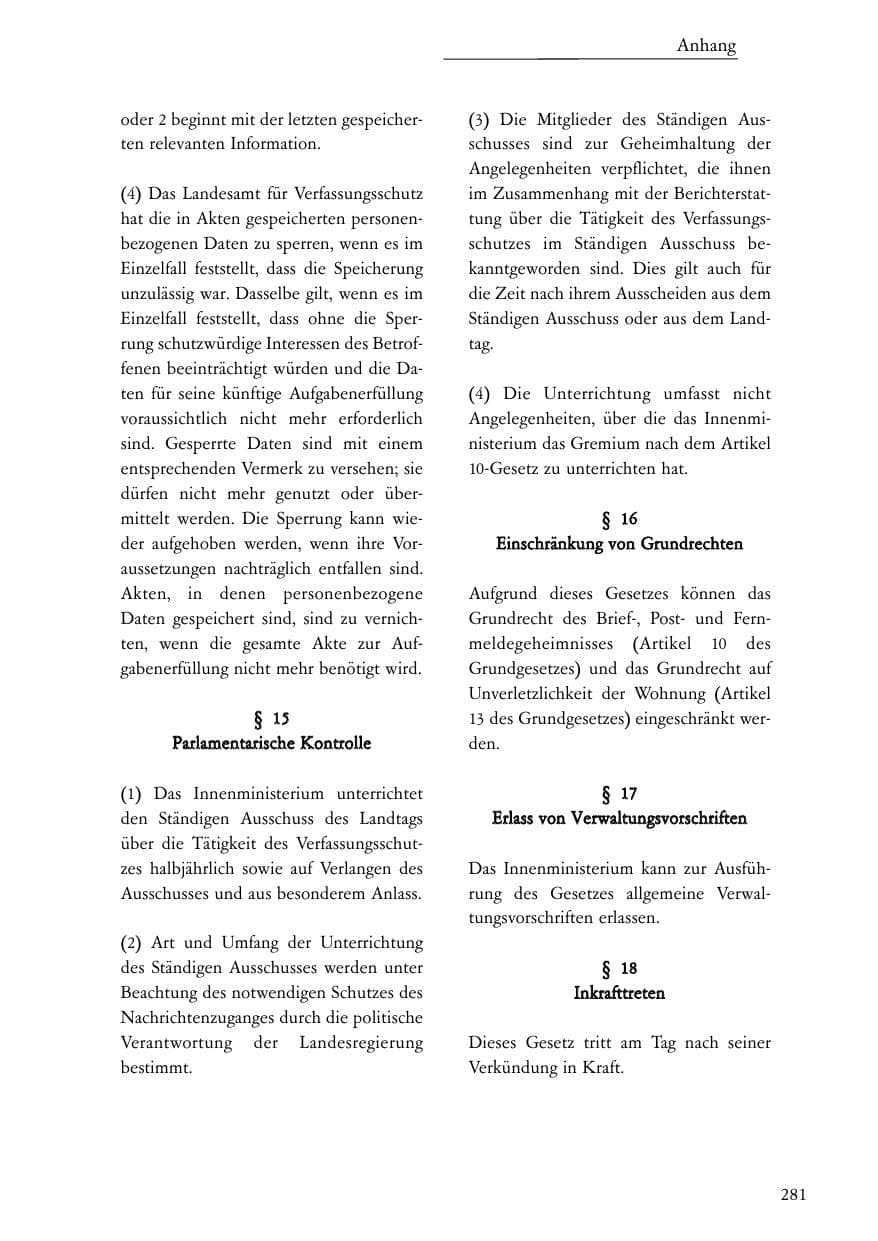 Seite 282 des Verfassungsschutzbericht 2006 Baden-Württemberg