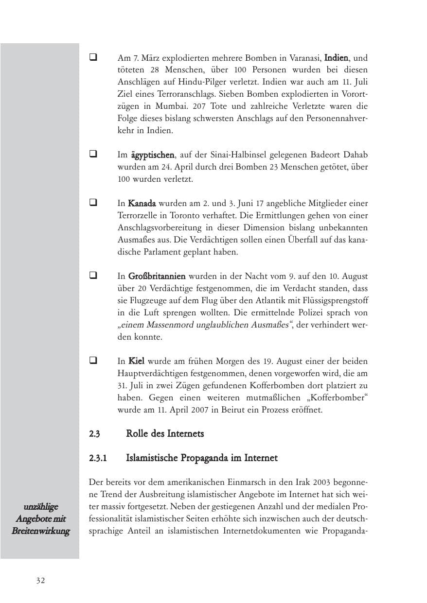 Seite 33 des Verfassungsschutzbericht 2006 Baden-Württemberg