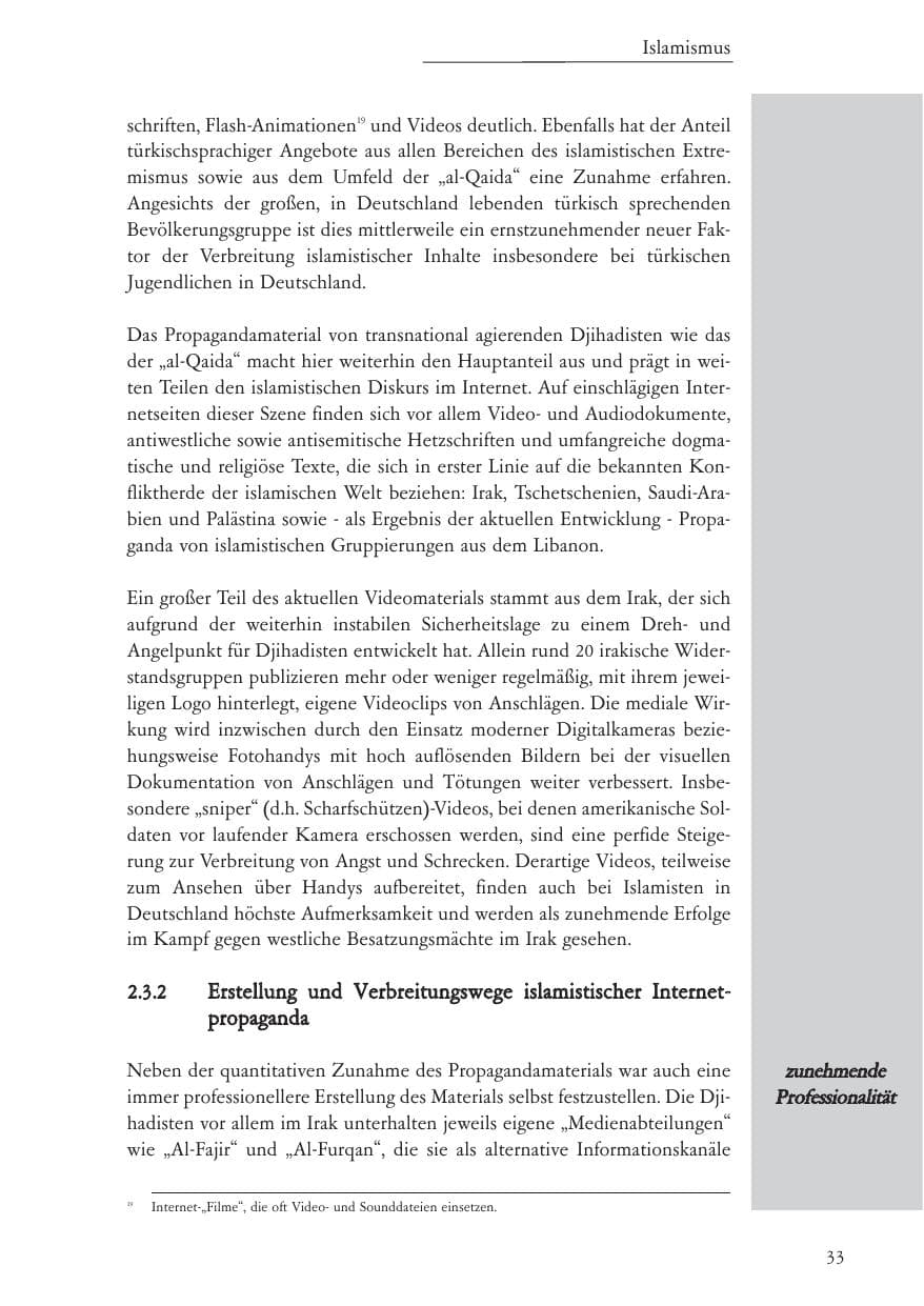 Seite 34 des Verfassungsschutzbericht 2006 Baden-Württemberg
