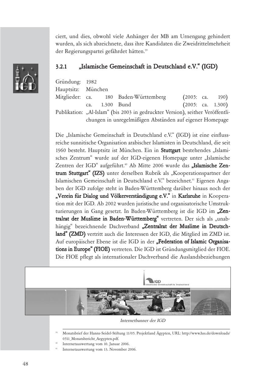 Seite 49 des Verfassungsschutzbericht 2006 Baden-Württemberg