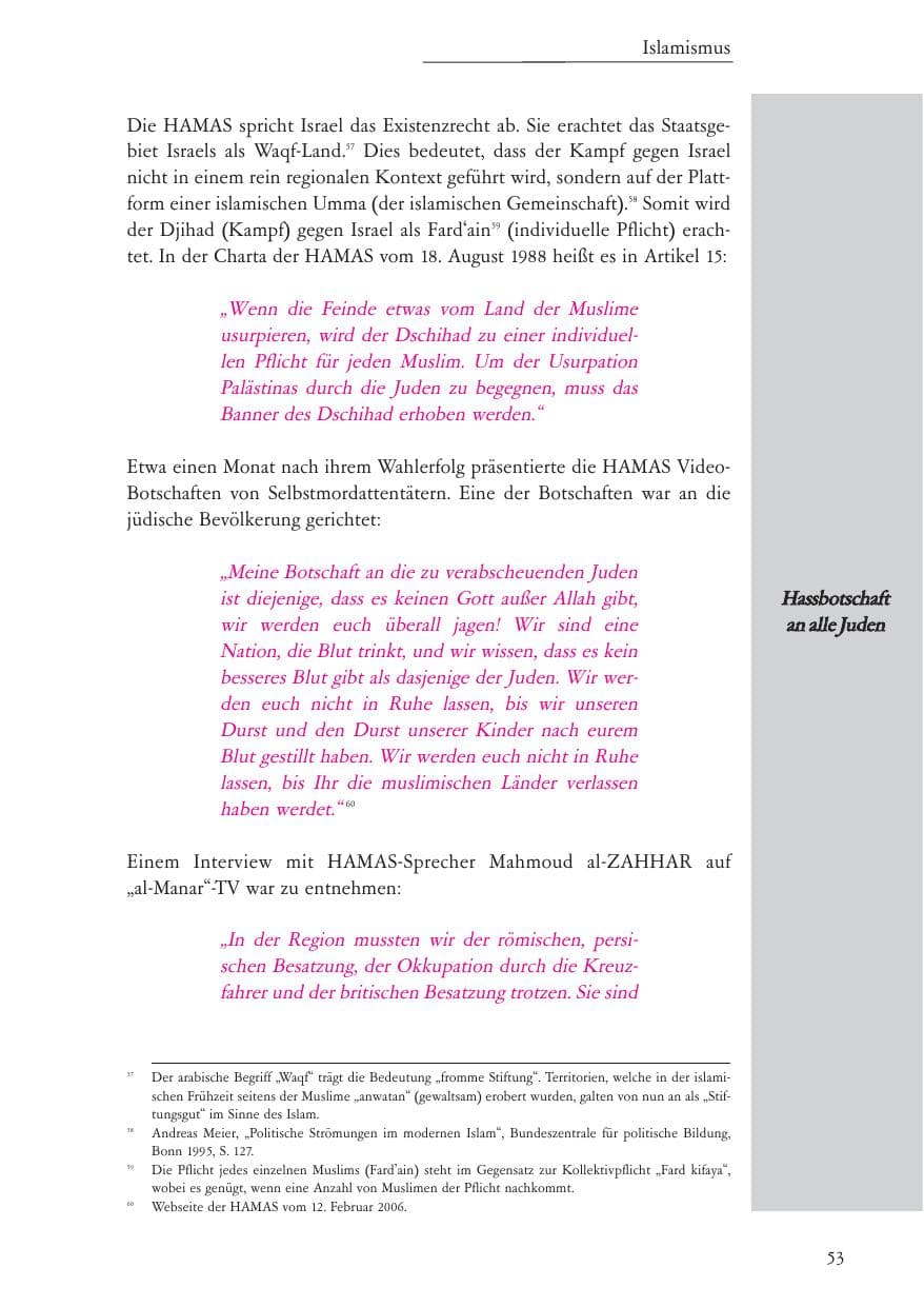 Seite 54 des Verfassungsschutzbericht 2006 Baden-Württemberg