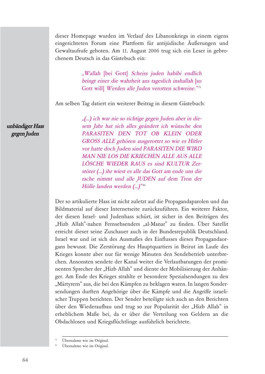 Seite 65 des Verfassungsschutzbericht 2006 Baden-Württemberg