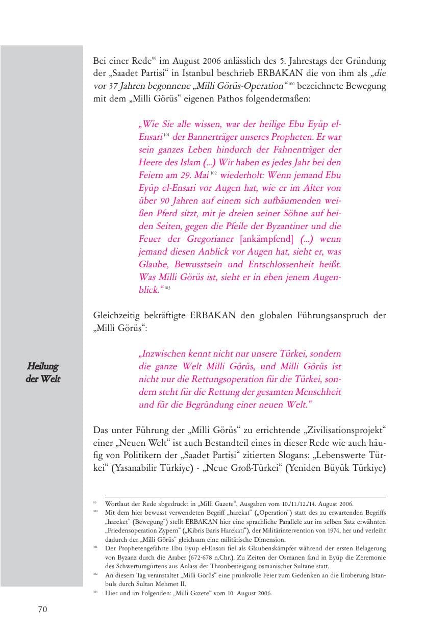 Seite 71 des Verfassungsschutzbericht 2006 Baden-Württemberg