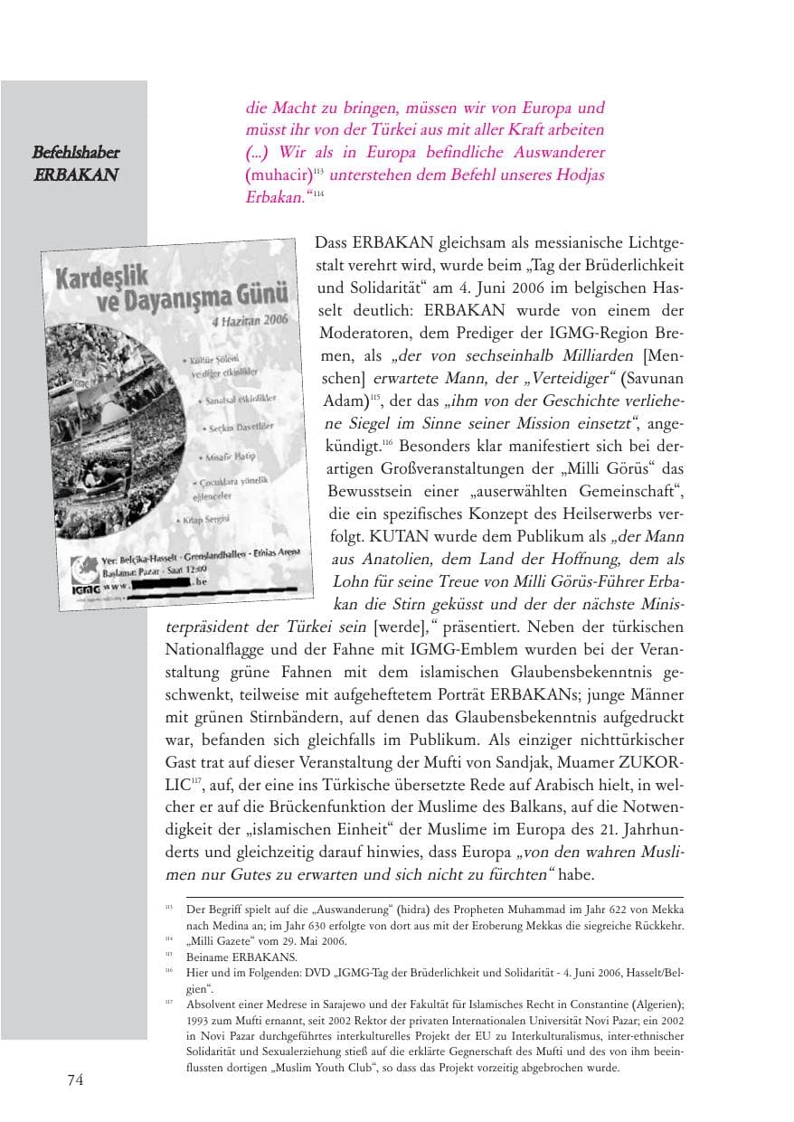 Seite 75 des Verfassungsschutzbericht 2006 Baden-Württemberg