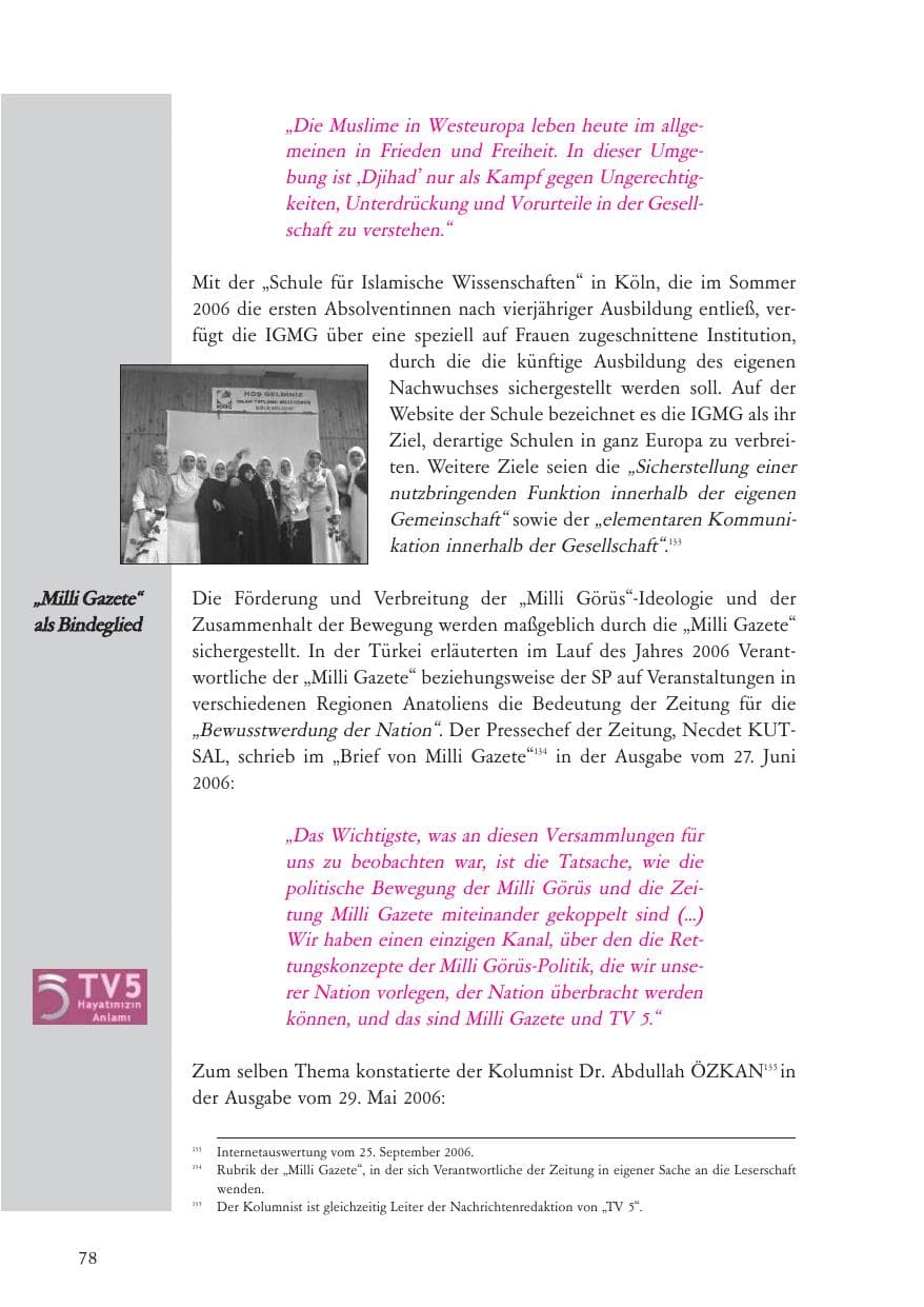 Seite 79 des Verfassungsschutzbericht 2006 Baden-Württemberg