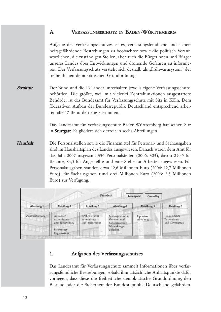Seite 13 des Verfassungsschutzbericht 2007 Baden-Württemberg