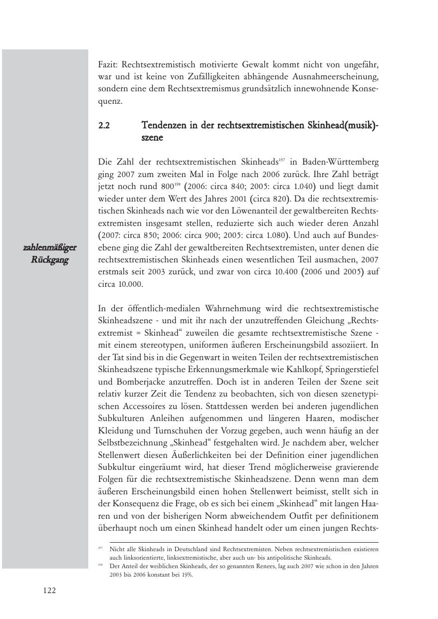 Seite 123 des Verfassungsschutzbericht 2007 Baden-Württemberg