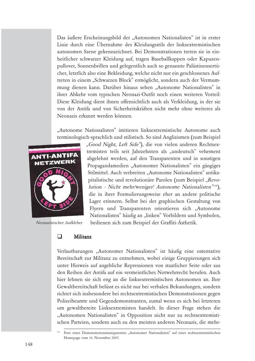 Seite 149 des Verfassungsschutzbericht 2007 Baden-Württemberg