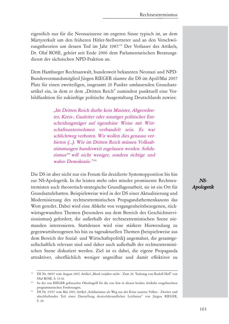 Seite 164 des Verfassungsschutzbericht 2007 Baden-Württemberg