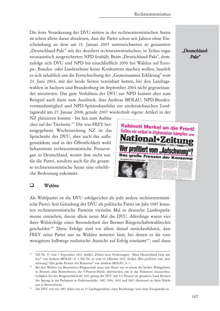 Seite 168 des Verfassungsschutzbericht 2007 Baden-Württemberg