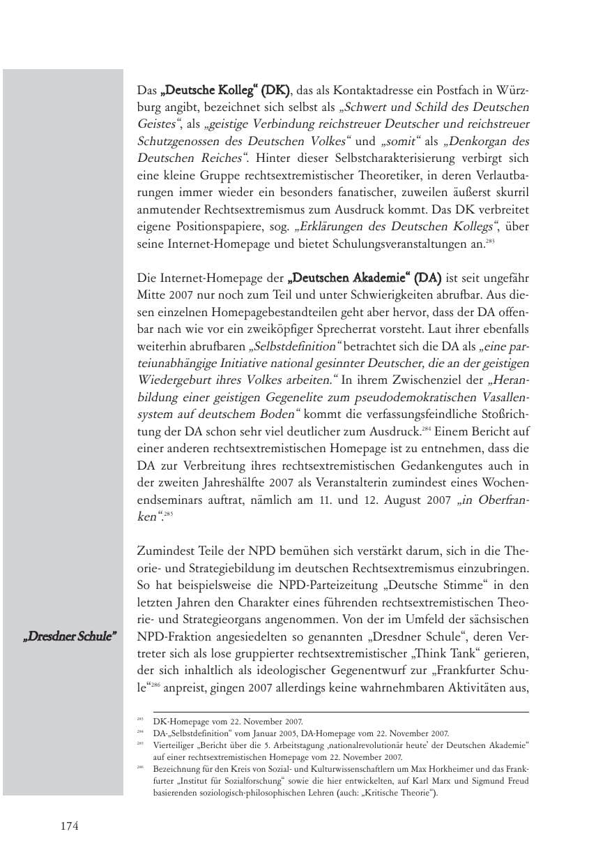 Seite 175 des Verfassungsschutzbericht 2007 Baden-Württemberg