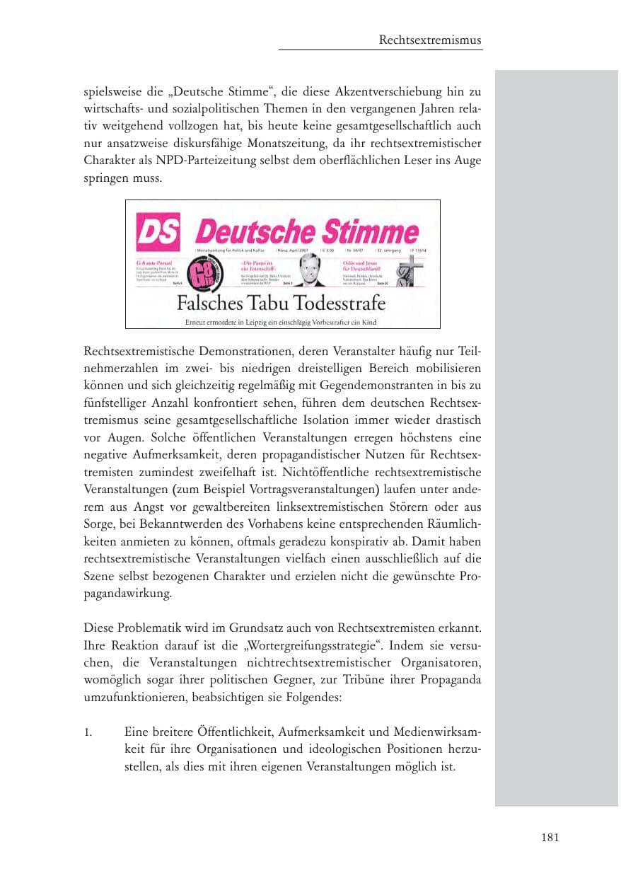Seite 182 des Verfassungsschutzbericht 2007 Baden-Württemberg