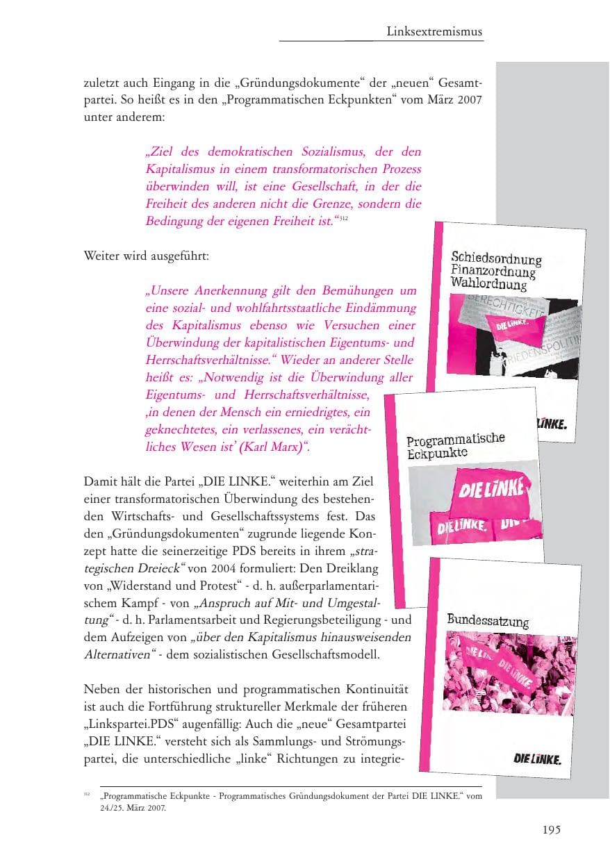 Seite 196 des Verfassungsschutzbericht 2007 Baden-Württemberg