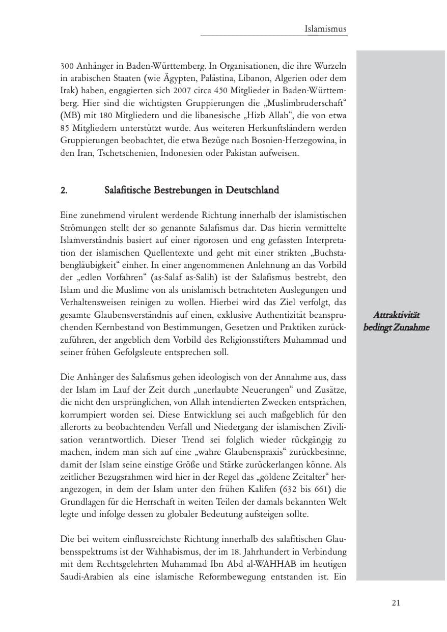 Seite 22 des Verfassungsschutzbericht 2007 Baden-Württemberg