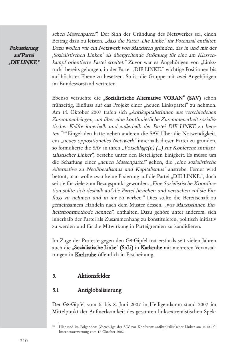 Seite 211 des Verfassungsschutzbericht 2007 Baden-Württemberg