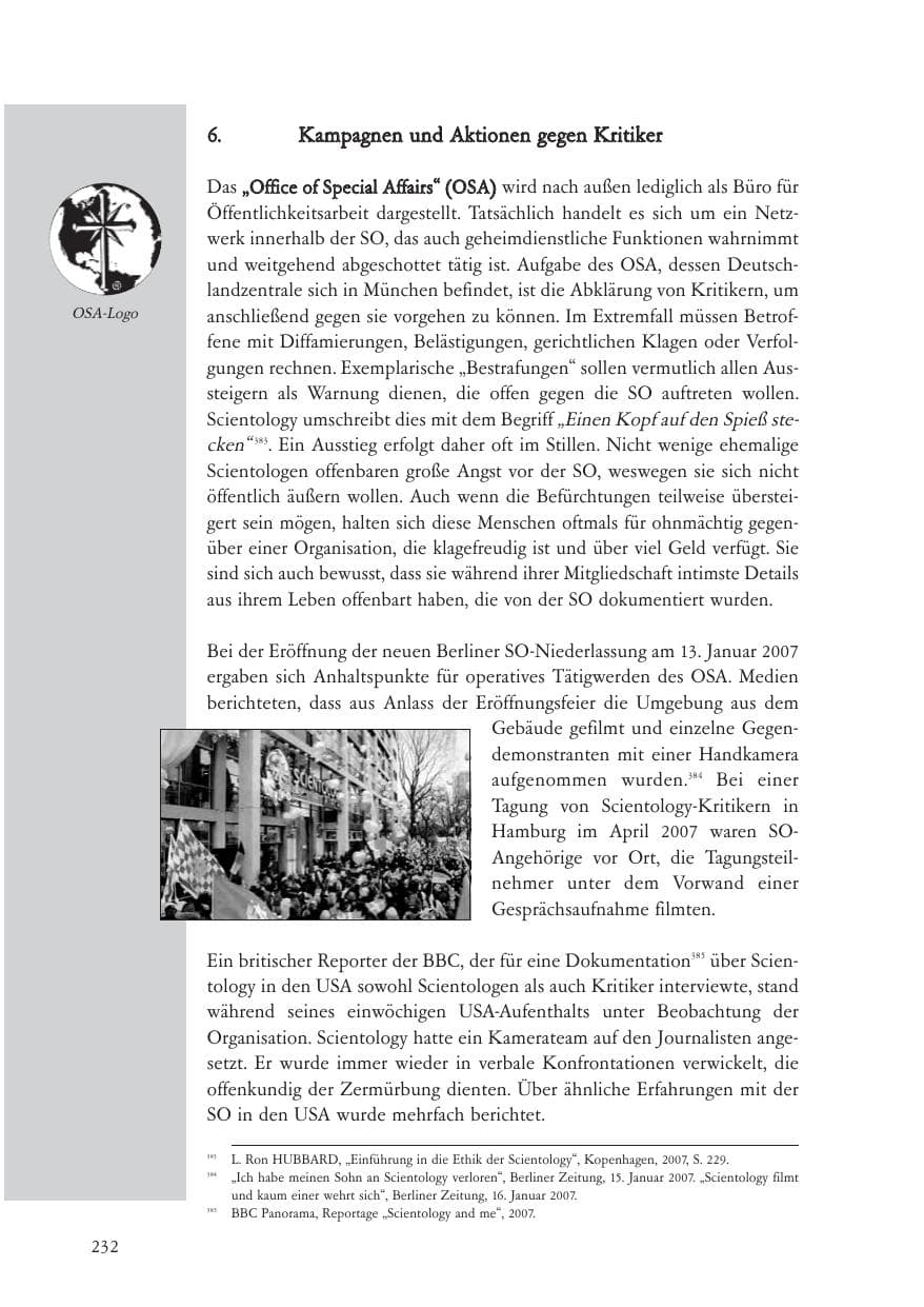 Seite 233 des Verfassungsschutzbericht 2007 Baden-Württemberg