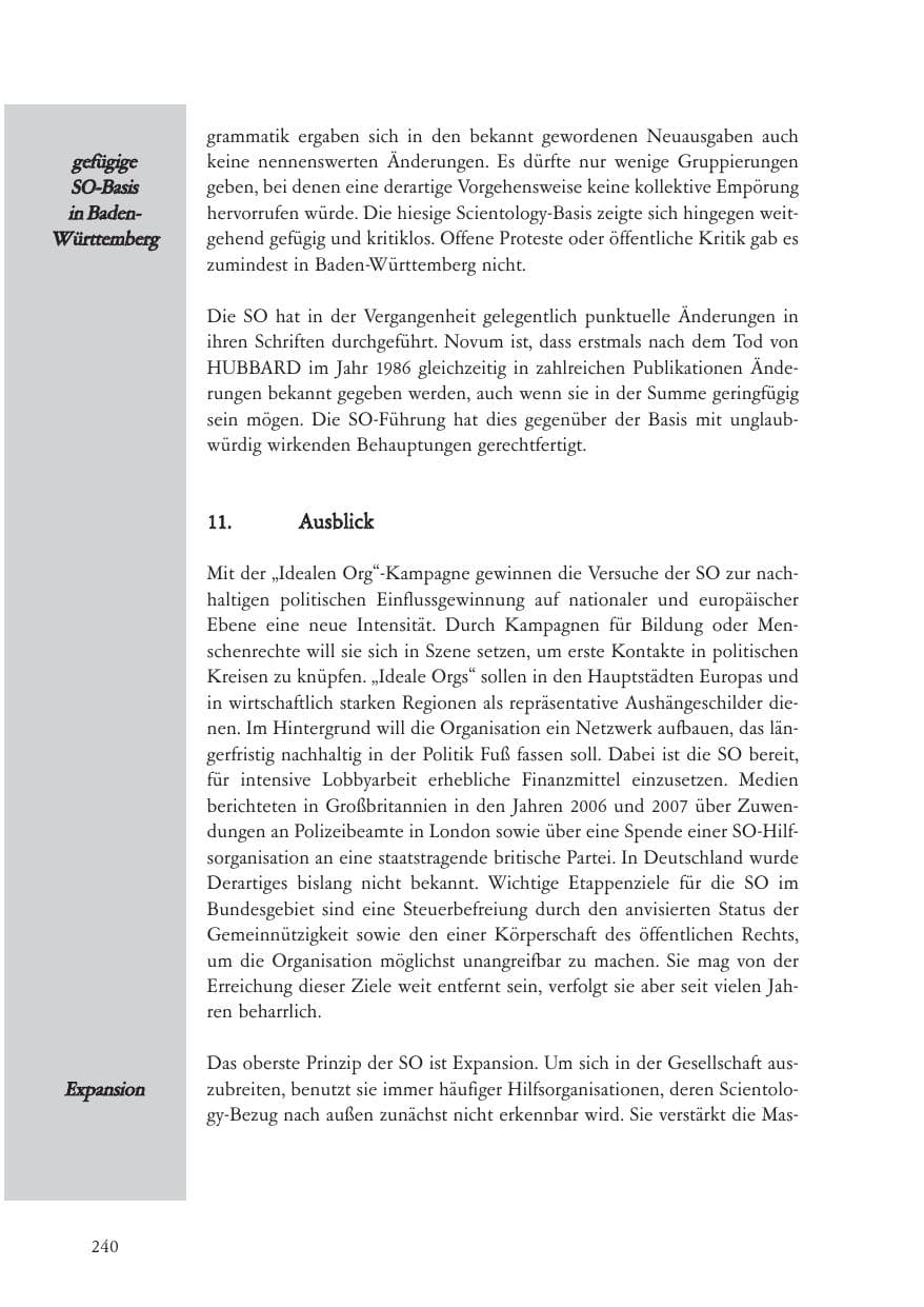 Seite 241 des Verfassungsschutzbericht 2007 Baden-Württemberg
