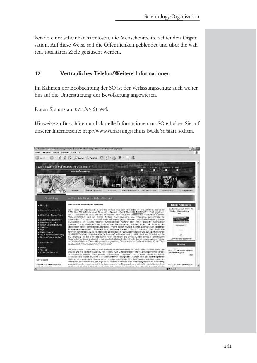 Seite 242 des Verfassungsschutzbericht 2007 Baden-Württemberg