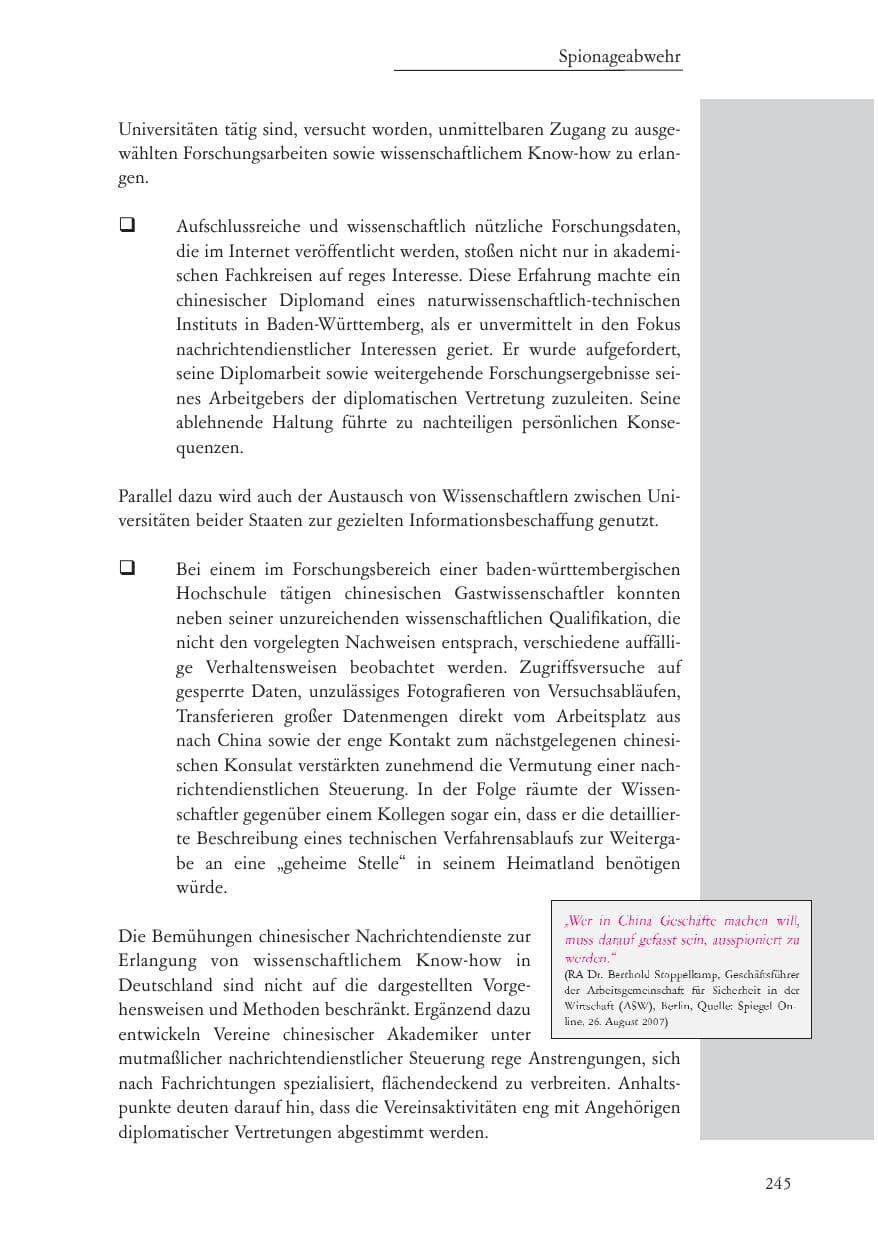 Seite 246 des Verfassungsschutzbericht 2007 Baden-Württemberg