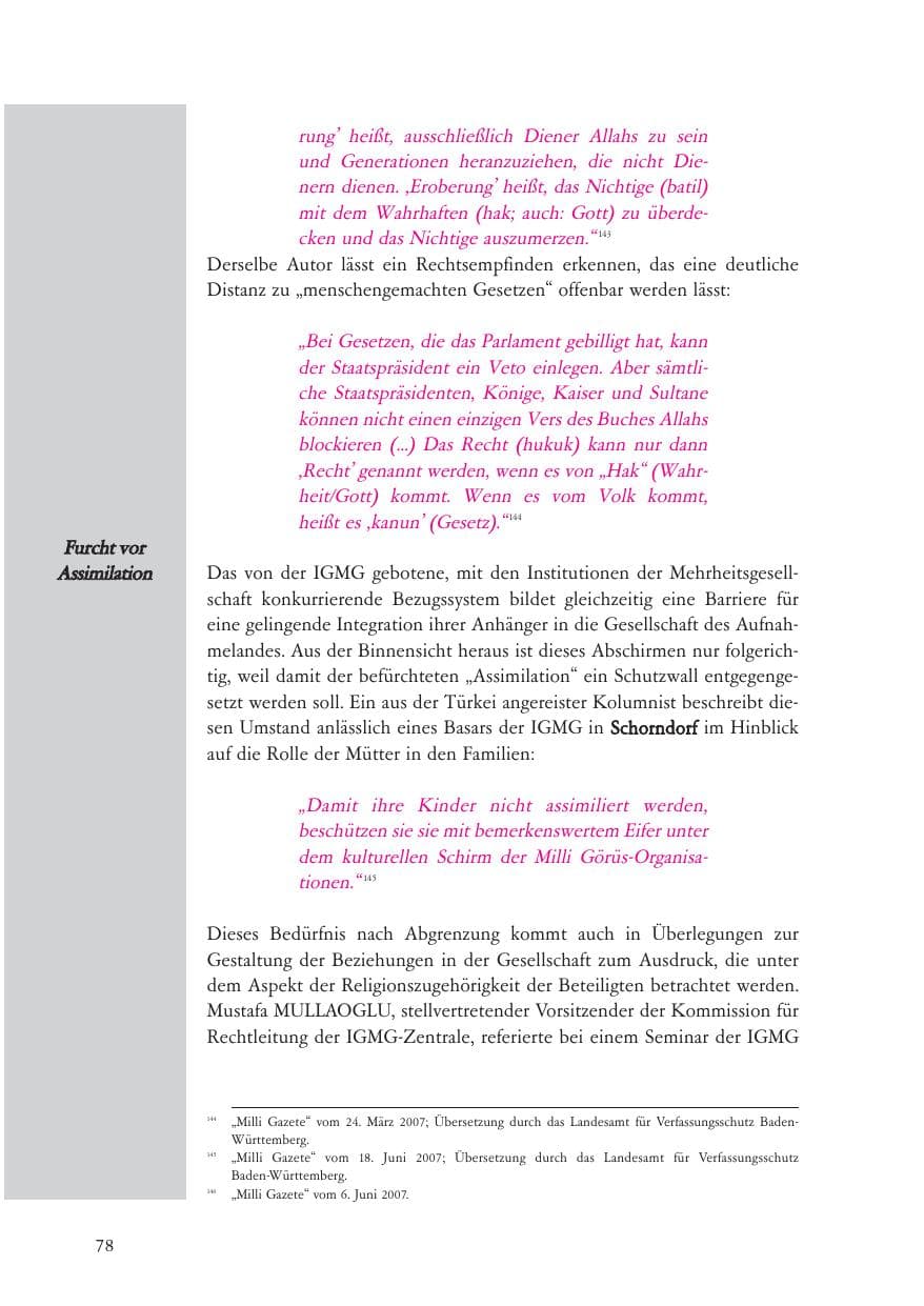 Seite 79 des Verfassungsschutzbericht 2007 Baden-Württemberg
