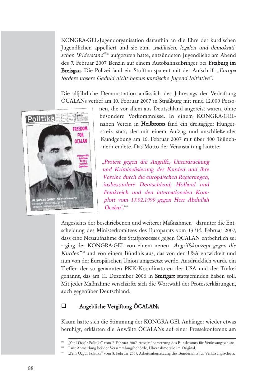 Seite 89 des Verfassungsschutzbericht 2007 Baden-Württemberg