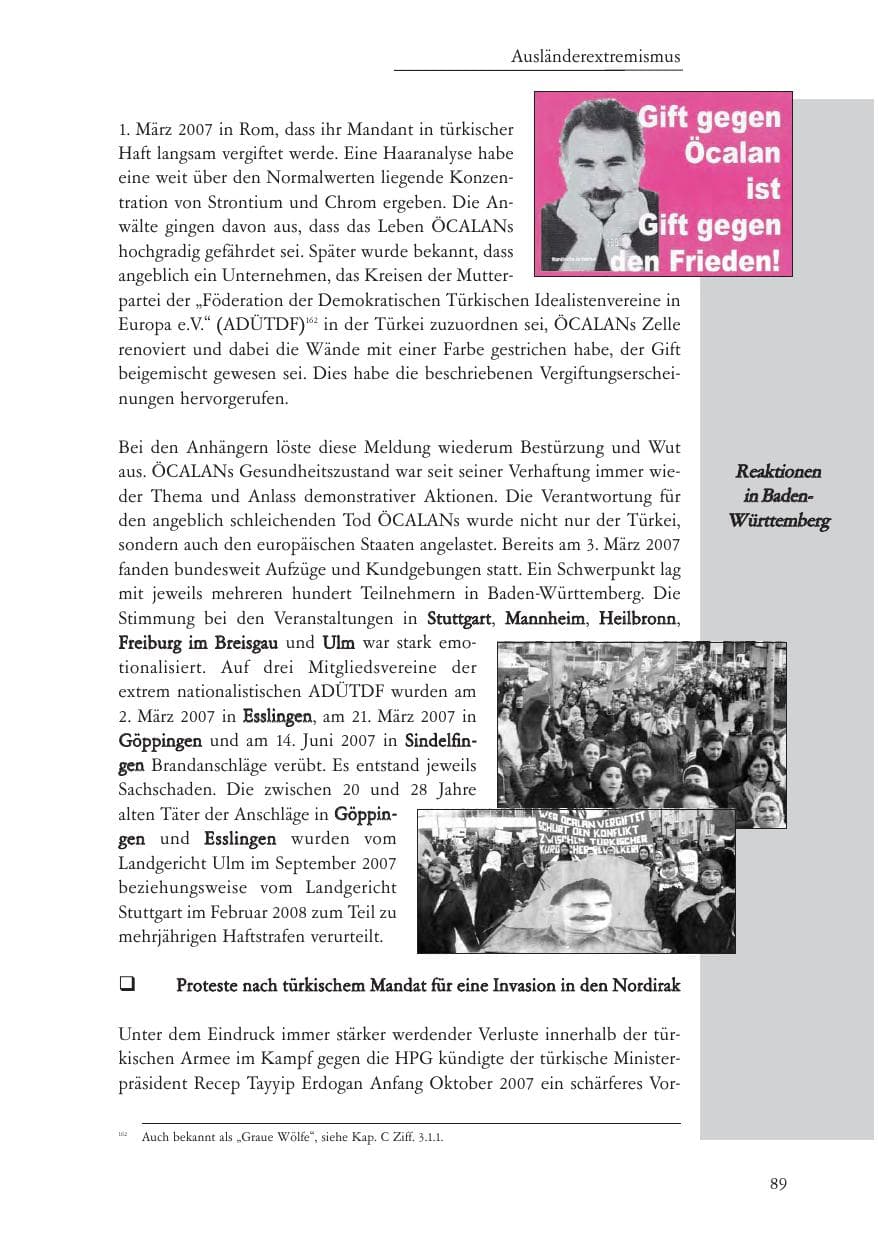 Seite 90 des Verfassungsschutzbericht 2007 Baden-Württemberg