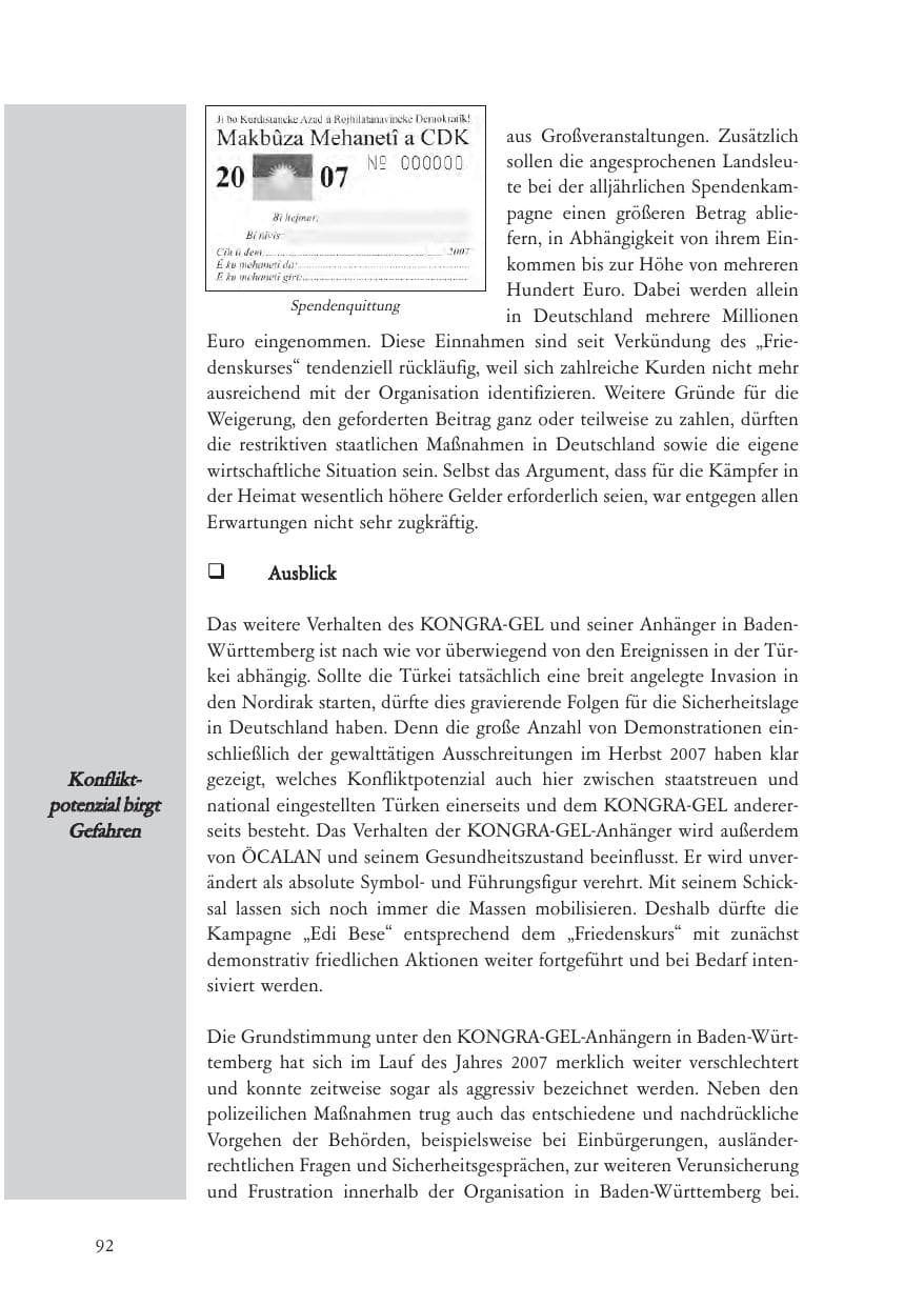 Seite 93 des Verfassungsschutzbericht 2007 Baden-Württemberg
