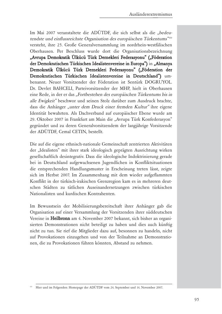 Seite 96 des Verfassungsschutzbericht 2007 Baden-Württemberg