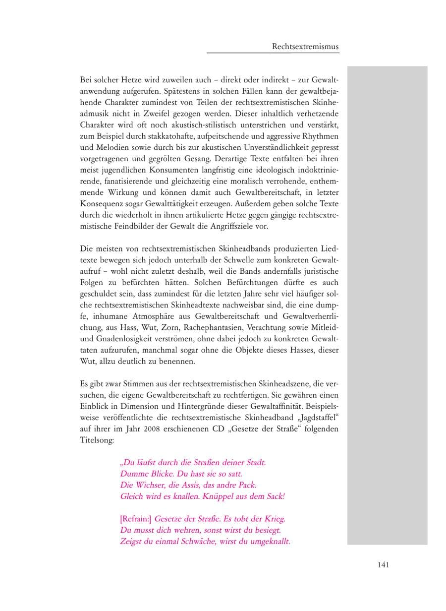 Seite 141 des Verfassungsschutzbericht 2008 Baden-Württemberg