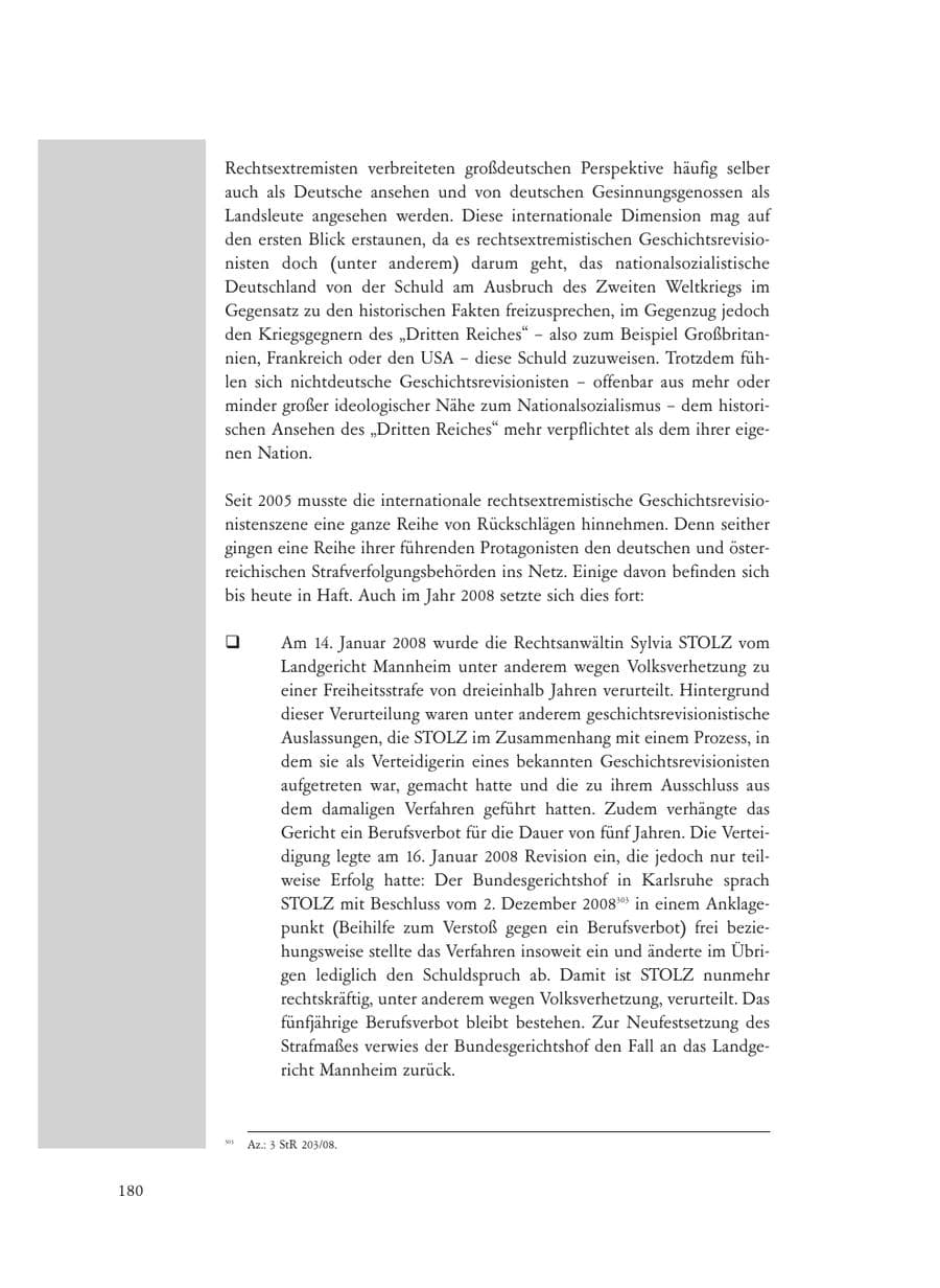Seite 180 des Verfassungsschutzbericht 2008 Baden-Württemberg