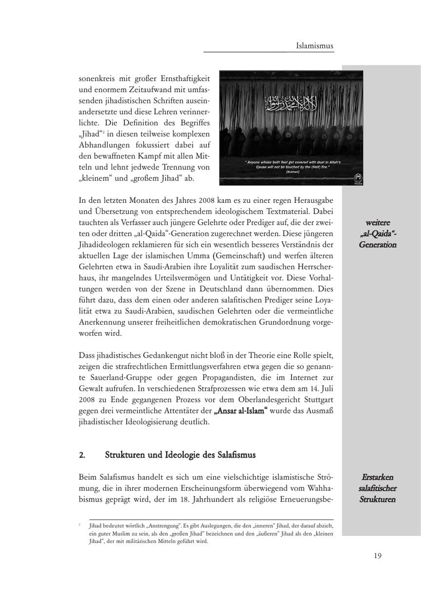 Seite 19 des Verfassungsschutzbericht 2008 Baden-Württemberg