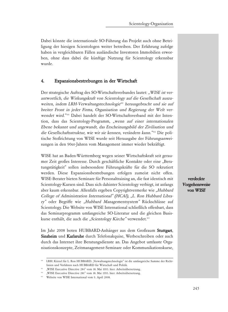Seite 245 des Verfassungsschutzbericht 2008 Baden-Württemberg