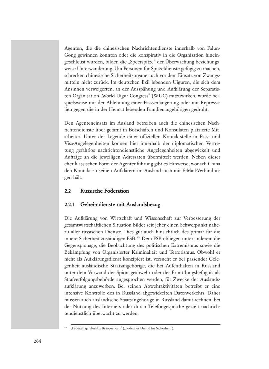 Seite 264 des Verfassungsschutzbericht 2008 Baden-Württemberg