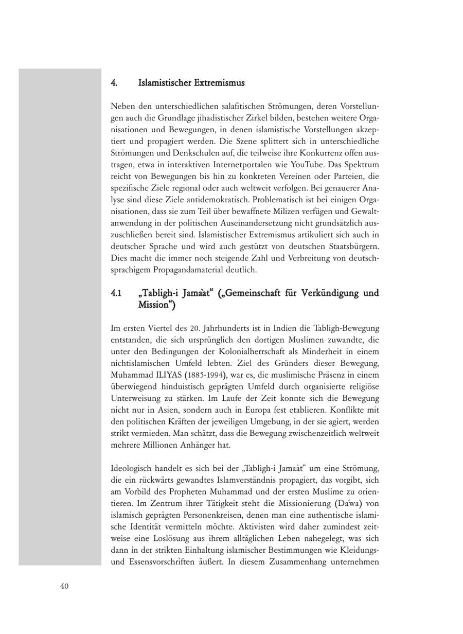 Seite 40 des Verfassungsschutzbericht 2008 Baden-Württemberg