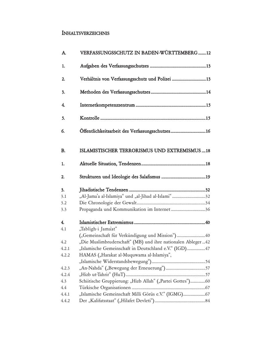 Seite 6 des Verfassungsschutzbericht 2008 Baden-Württemberg