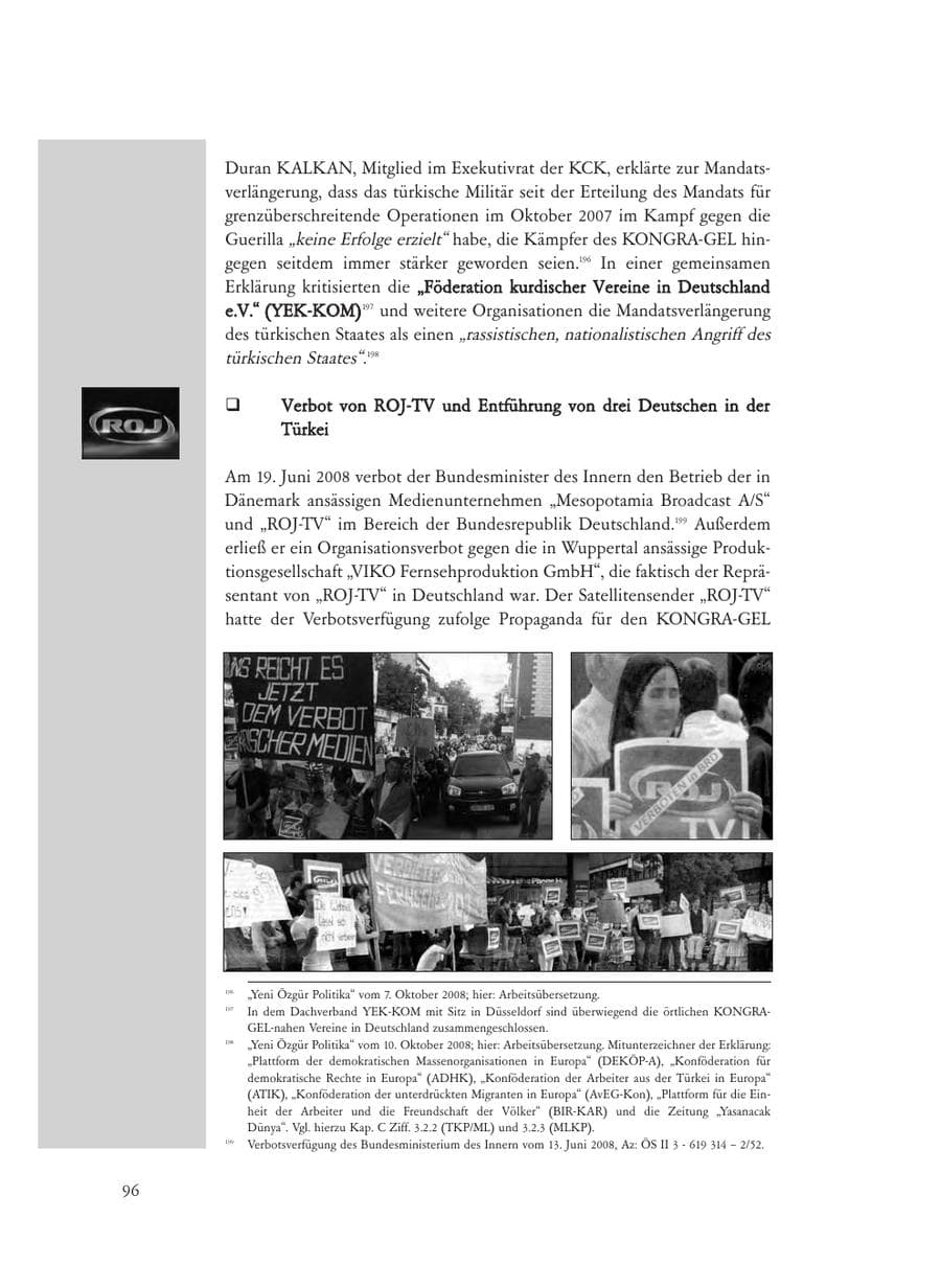 Seite 96 des Verfassungsschutzbericht 2008 Baden-Württemberg