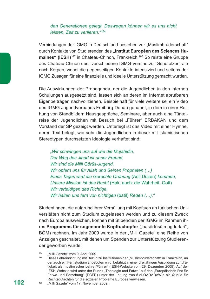 Seite 103 des Verfassungsschutzbericht 2009 Baden-Württemberg