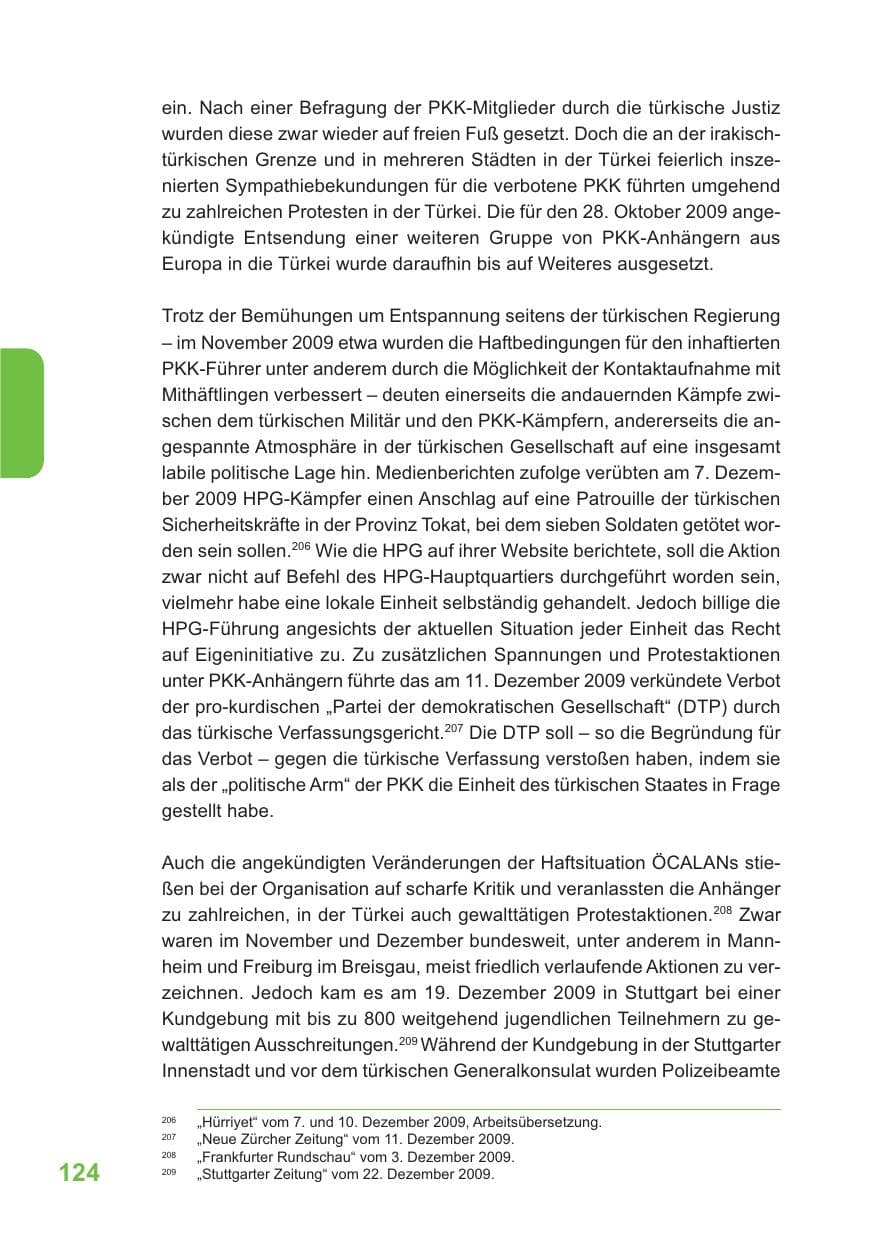 Seite 125 des Verfassungsschutzbericht 2009 Baden-Württemberg