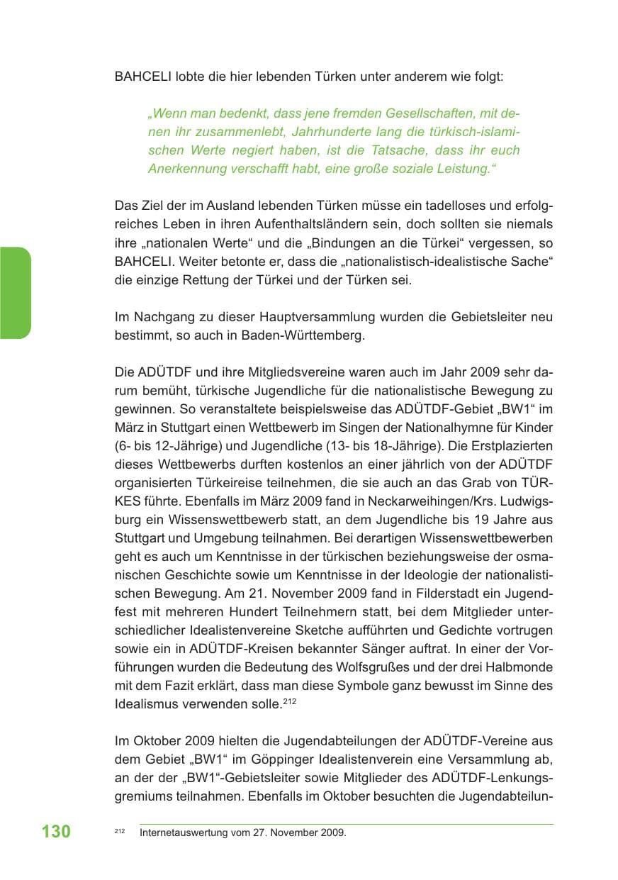 Seite 131 des Verfassungsschutzbericht 2009 Baden-Württemberg
