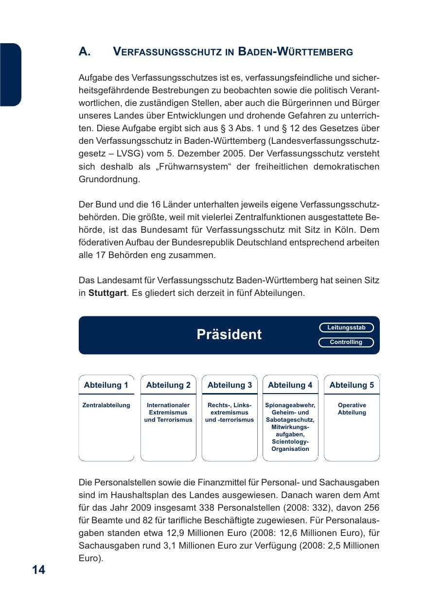 Seite 15 des Verfassungsschutzbericht 2009 Baden-Württemberg