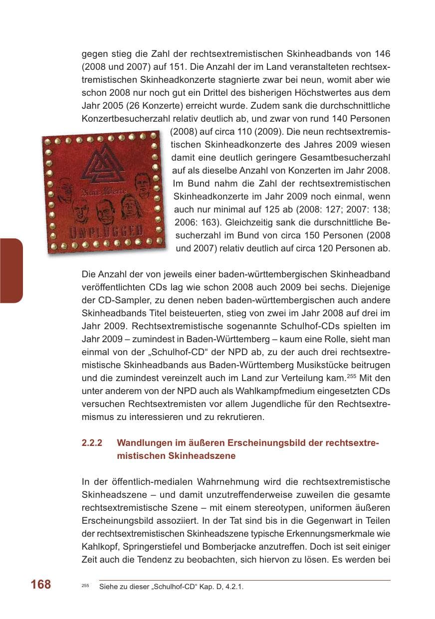 Seite 169 des Verfassungsschutzbericht 2009 Baden-Württemberg